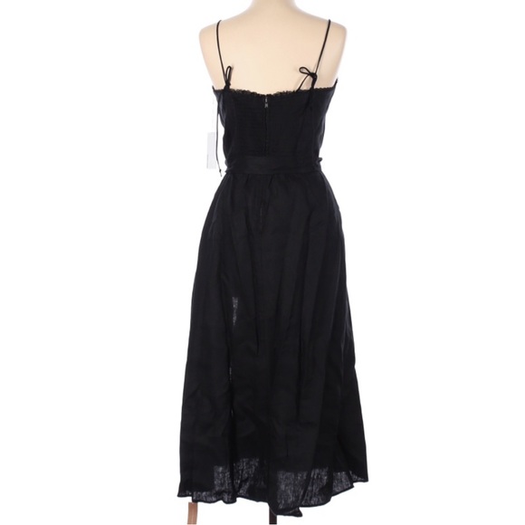 NWT REFORMATION KIERYN LINEN DRESS BLACK SIZE 12 - Picture 3 of 10